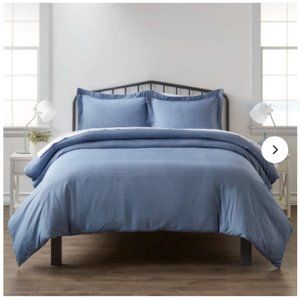 Wakarusa Navy Microfiber Duvet Cover Set